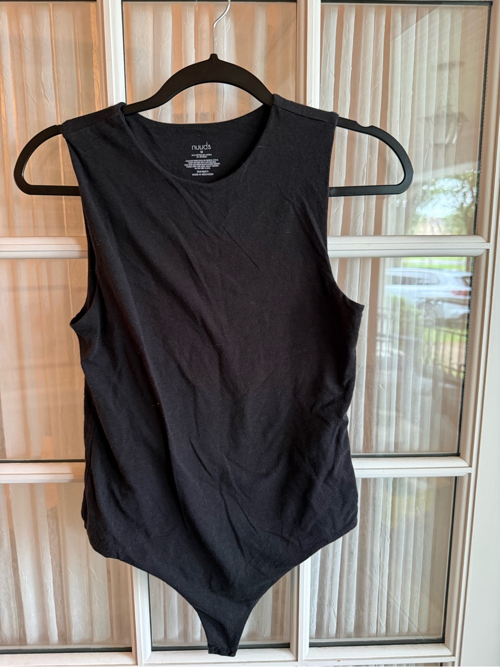 Nuuds Medium Black Sleeveless Bodysuit